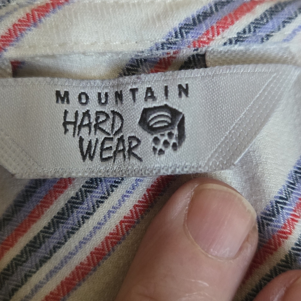 Mountain Hardwear White Striped Button-Up Lightweight Hoodie SzM - Picture 13 of 15